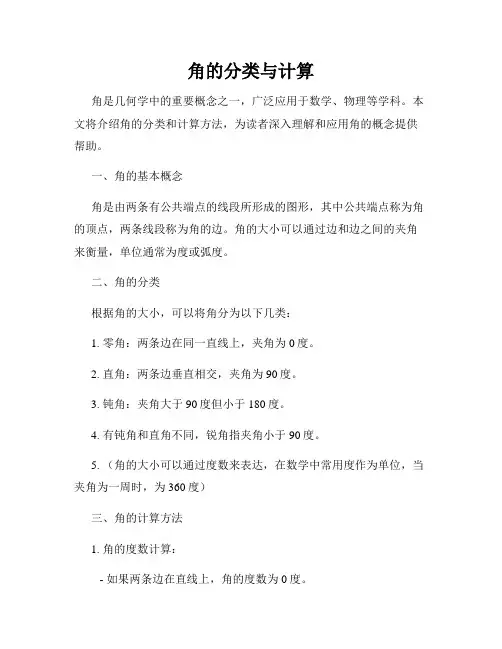 角的分类与计算