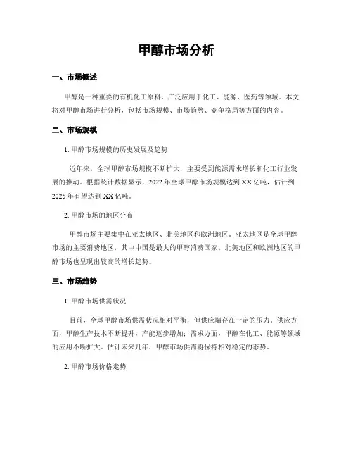甲醇市场分析