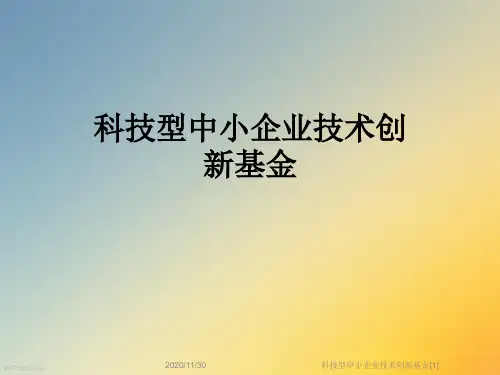 科技型中小企业技术创新基金[1]