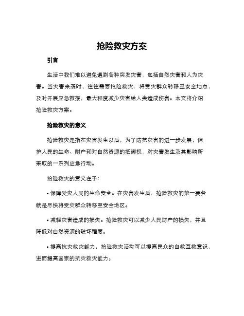 抢险救灾方案