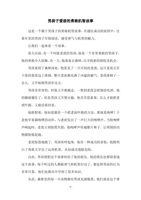 男孩子爱读的勇敢机智故事