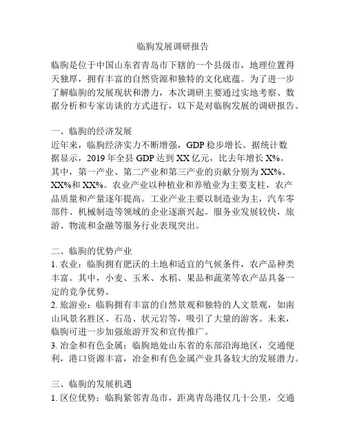 临朐发展调研报告