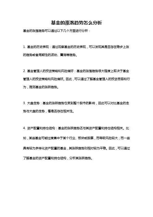 基金的涨落趋势怎么分析