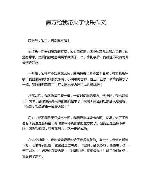 魔方给我带来了快乐作文