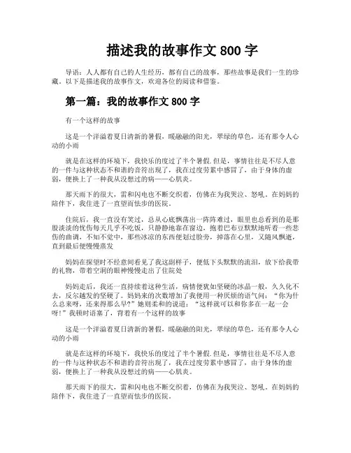 描述我的故事作文800字