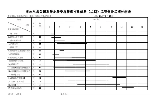 倒排工期计划表