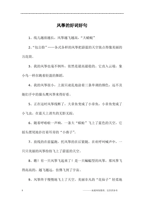 风筝的好词好句