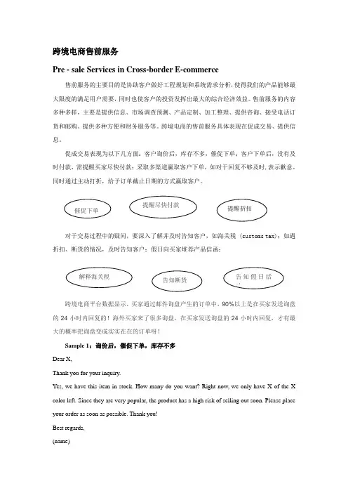 跨境电商售前服务