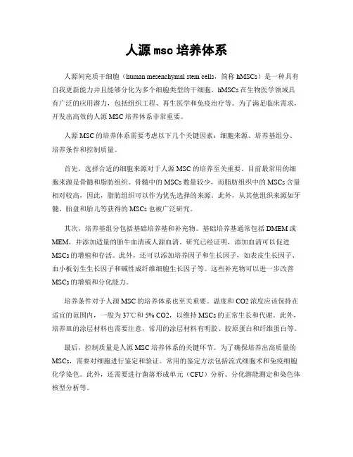 人源msc培养体系