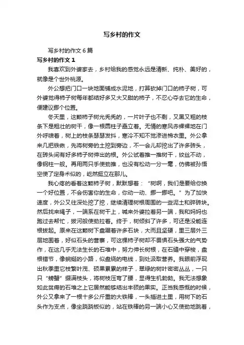 写乡村的作文6篇