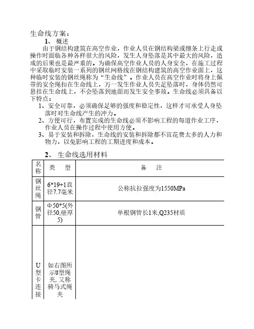 钢结构生命线安装方案-8wr