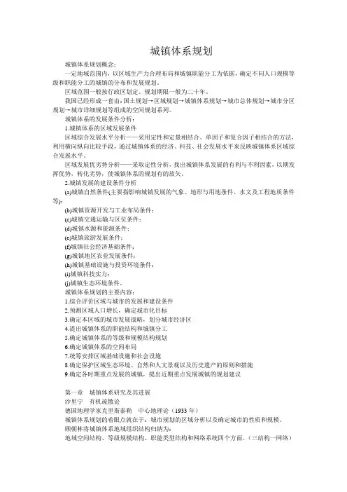 城镇体系规划资料