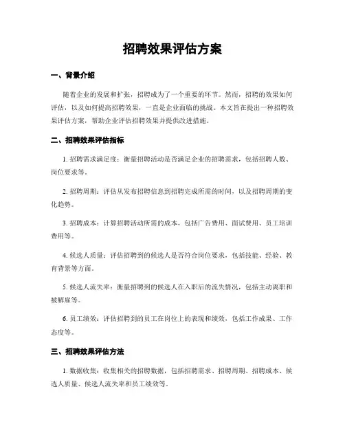 招聘效果评估方案