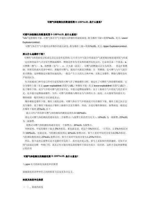 可燃气体检测仪的测量范围