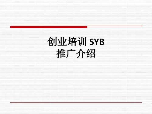 创业培训 SYB推广介绍ppt课件