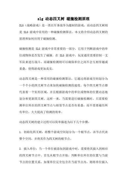 slg 动态四叉树 碰撞检测原理