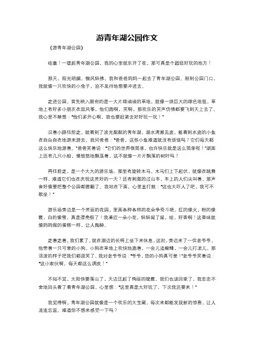 游青年湖公园作文