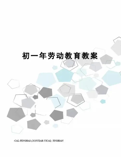 初一年劳动教育教案