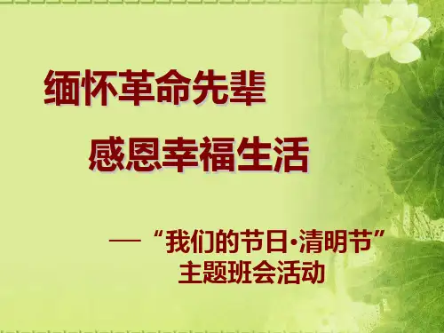 一年级清明节班会活动.ppt