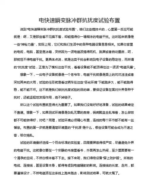 电快速瞬变脉冲群抗扰度试验布置