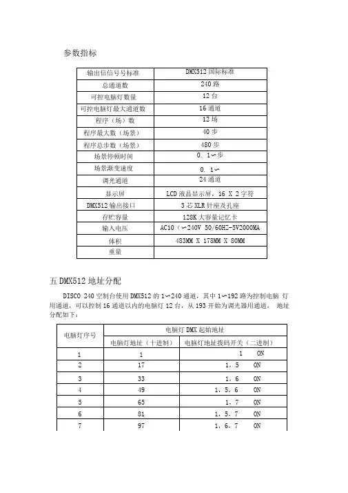 240灯控台_说明书
