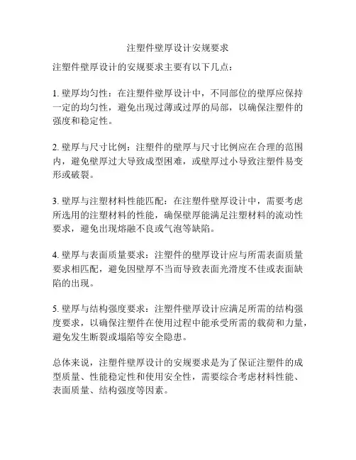注塑件壁厚设计安规要求