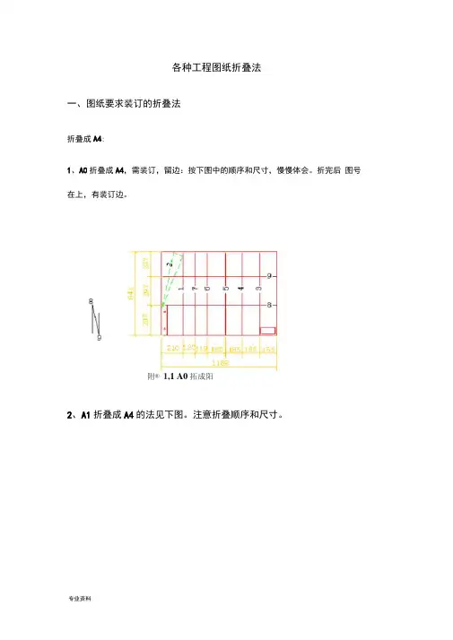 各种工程图纸折叠方法