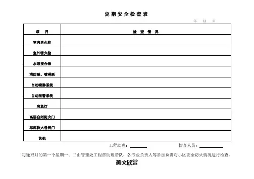 定期安全检查表