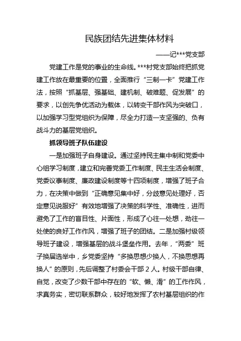 民族团结 先进 集体