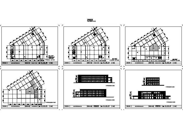 3层4932平米某外国语学校中学部食堂建筑方案cad设计图纸