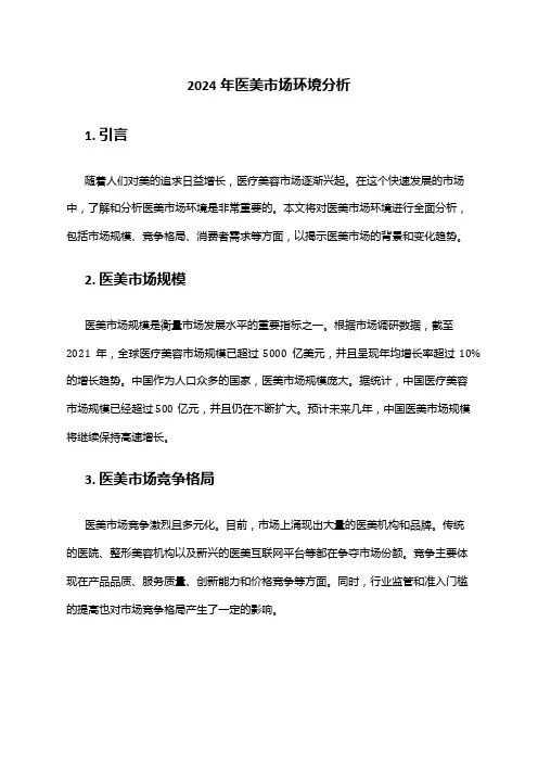 2024年医美市场环境分析