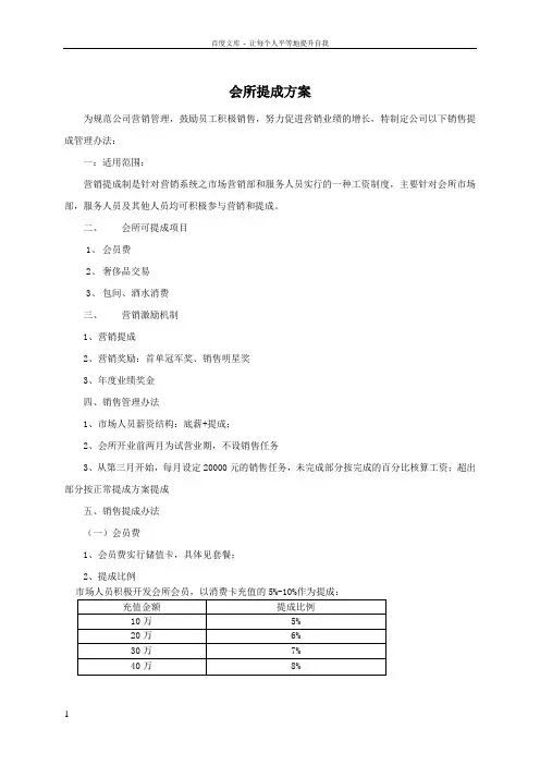 会所提成方案11