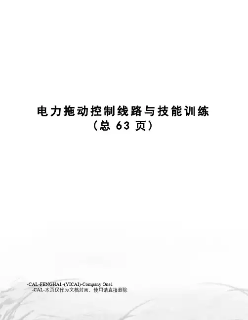 电力拖动控制线路与技能训练