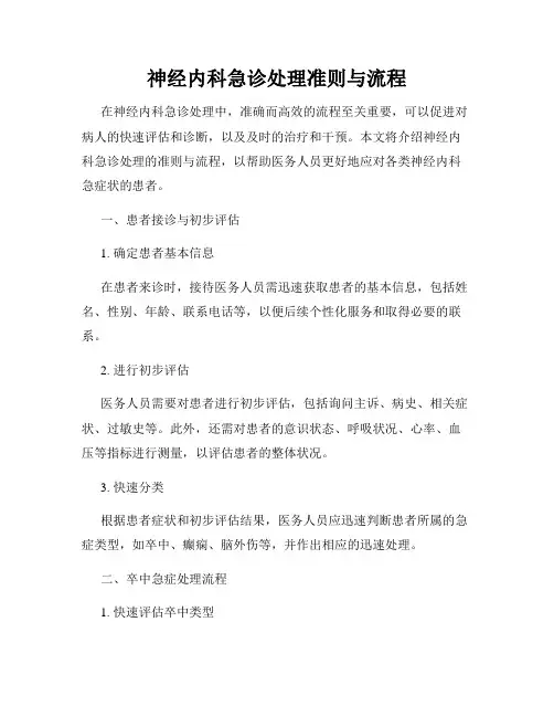 神经内科急诊处理准则与流程