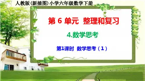人教版新插图小学六年级数学下册6-4《数学思考》课件