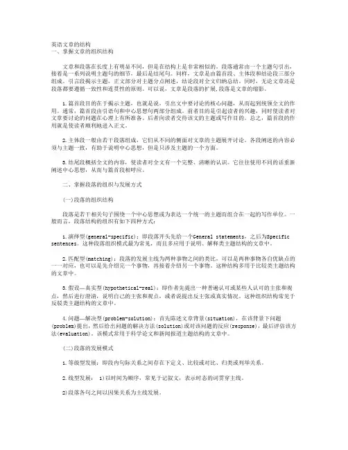 英语文章结构(学好英语必备)