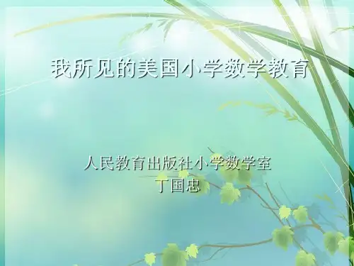 我所见的美国小学数学教育 PPT课件 图文