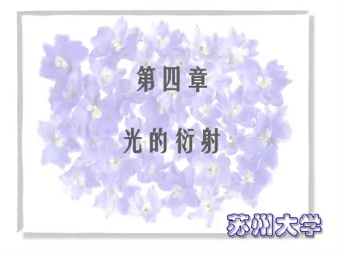 《光学教程》第五版 姚启钧 第四章 光的衍射