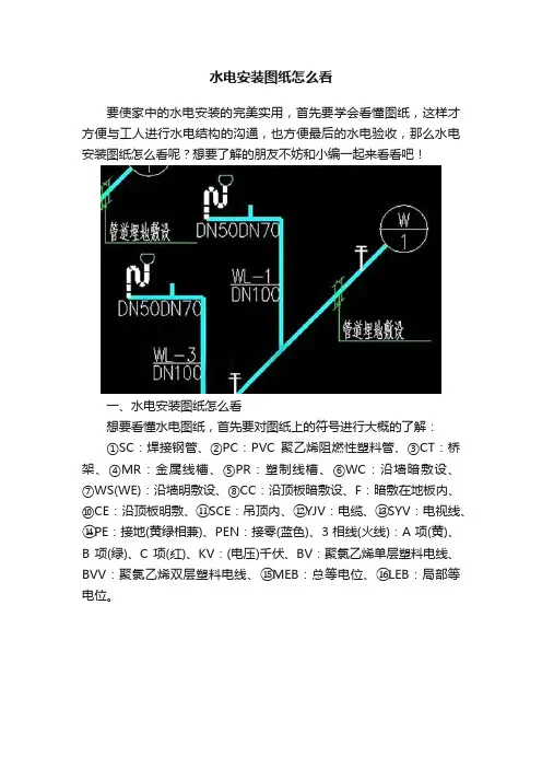 水电安装图纸怎么看