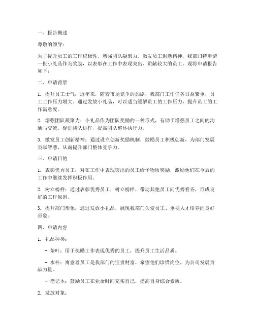小礼品申请报告