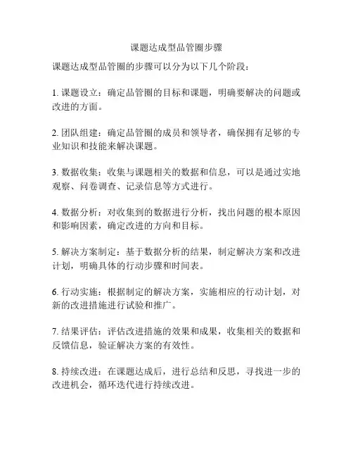 课题达成型品管圈步骤