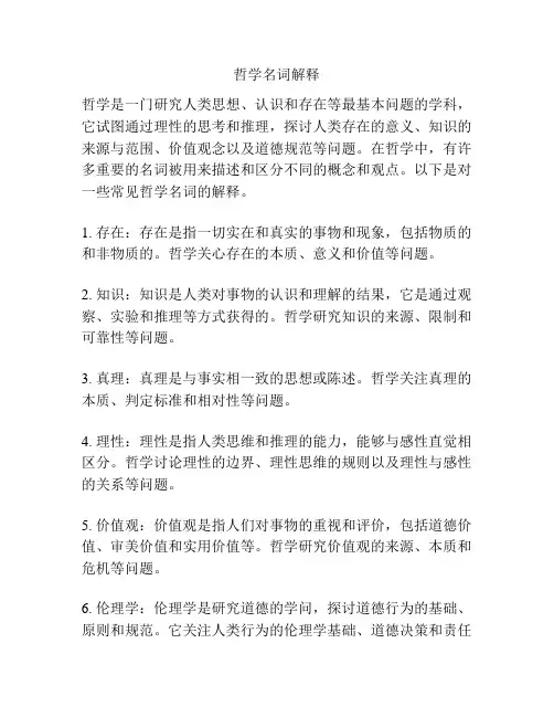 哲学名词解释