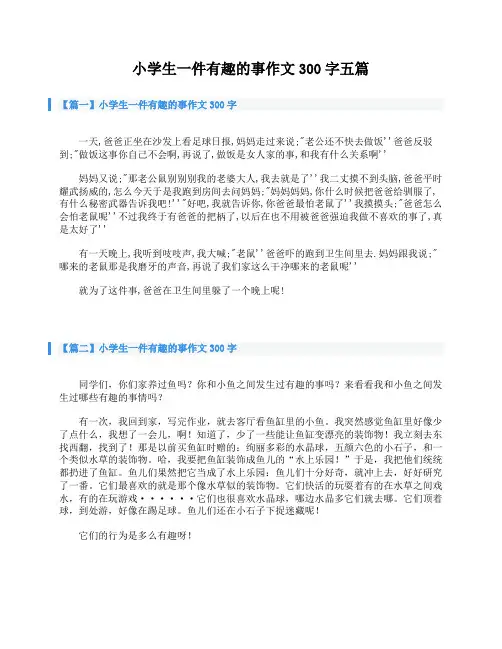 小学生一件有趣的事作文300字五篇