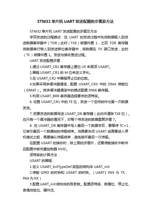STM32单片机UART发送配置的步骤及方法