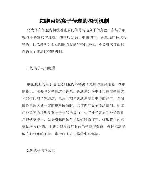 细胞内钙离子传递的控制机制