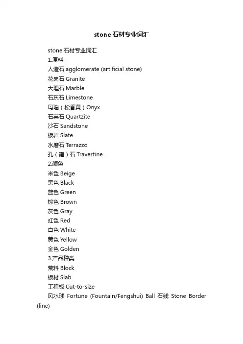 stone石材专业词汇