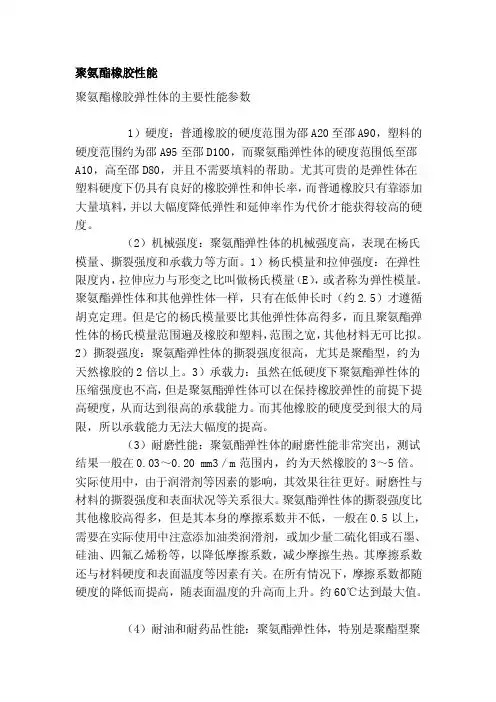 [总结]聚氨酯橡胶性能
