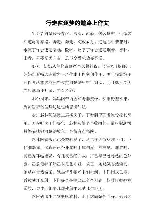 行走在逐梦的道路上作文