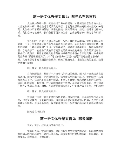高一语文作文优秀范文_高一语文的作文精选