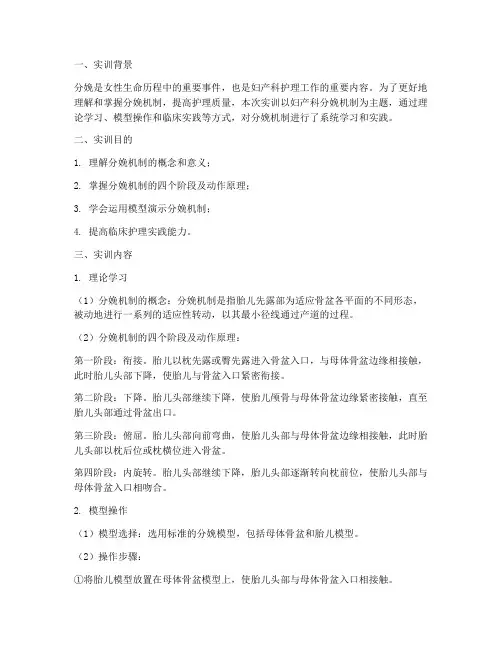 分娩机制的实训报告